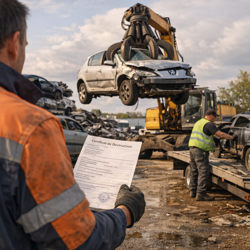 Centre VHU agréé, enlèvement d’épave et certificat de destruction