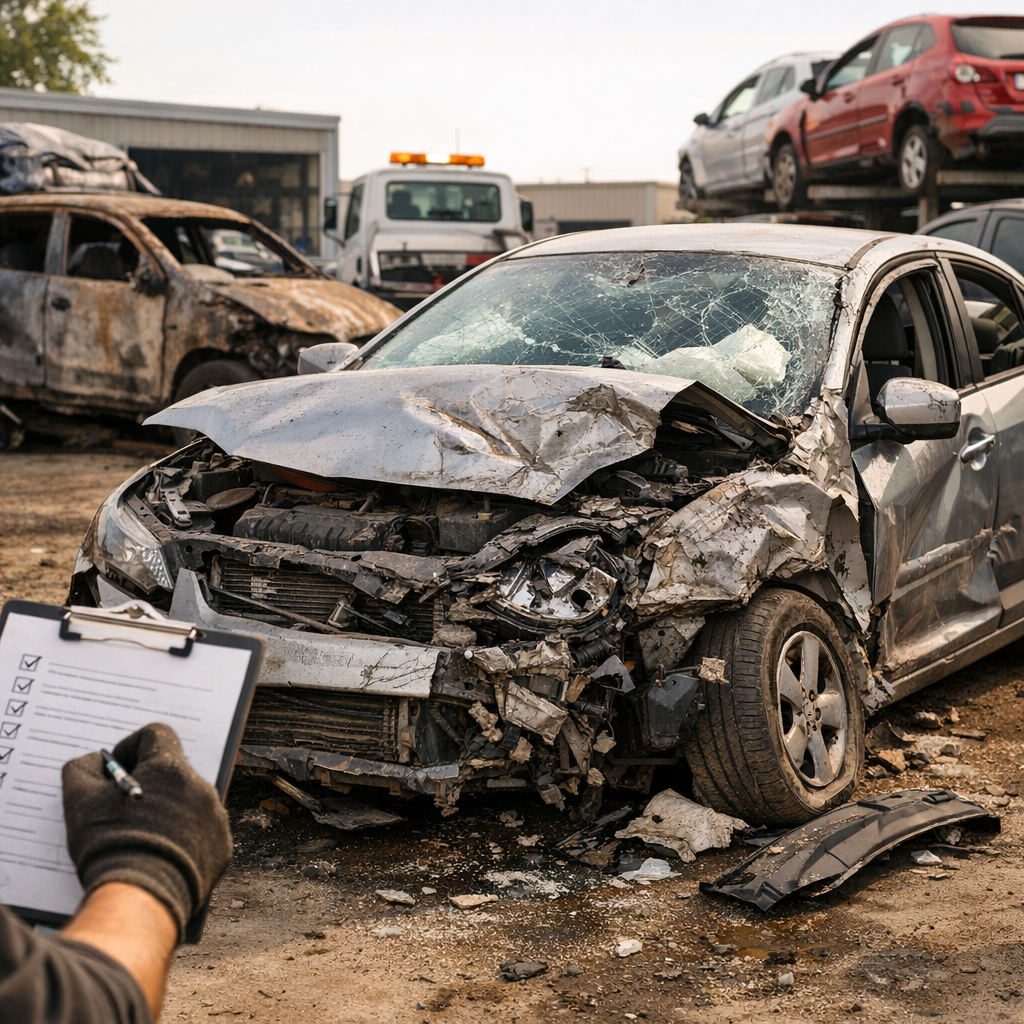 Épave ou véhicule accidenté&nbsp;: checklist VHU avant l’enlèvement gratuit