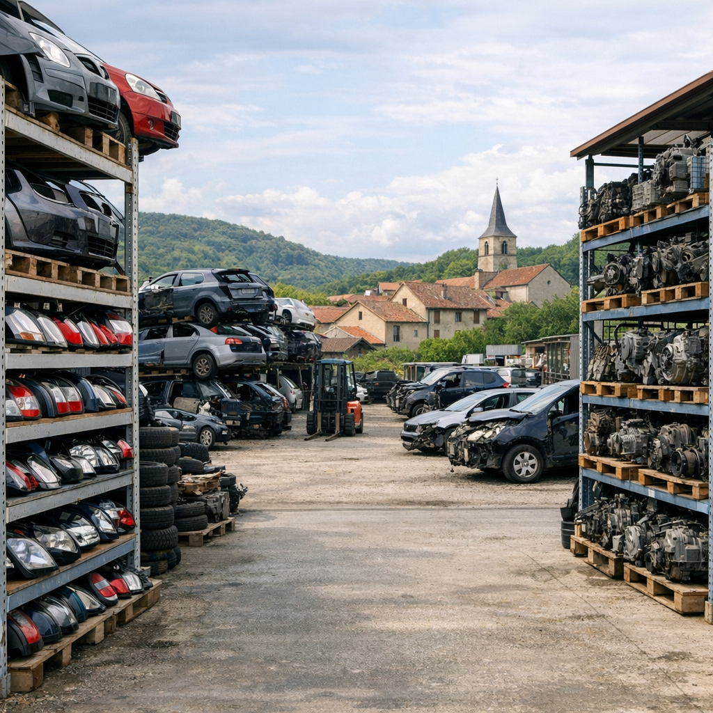 La Casse automobile à La Mézière aide à trier Pièces et épave