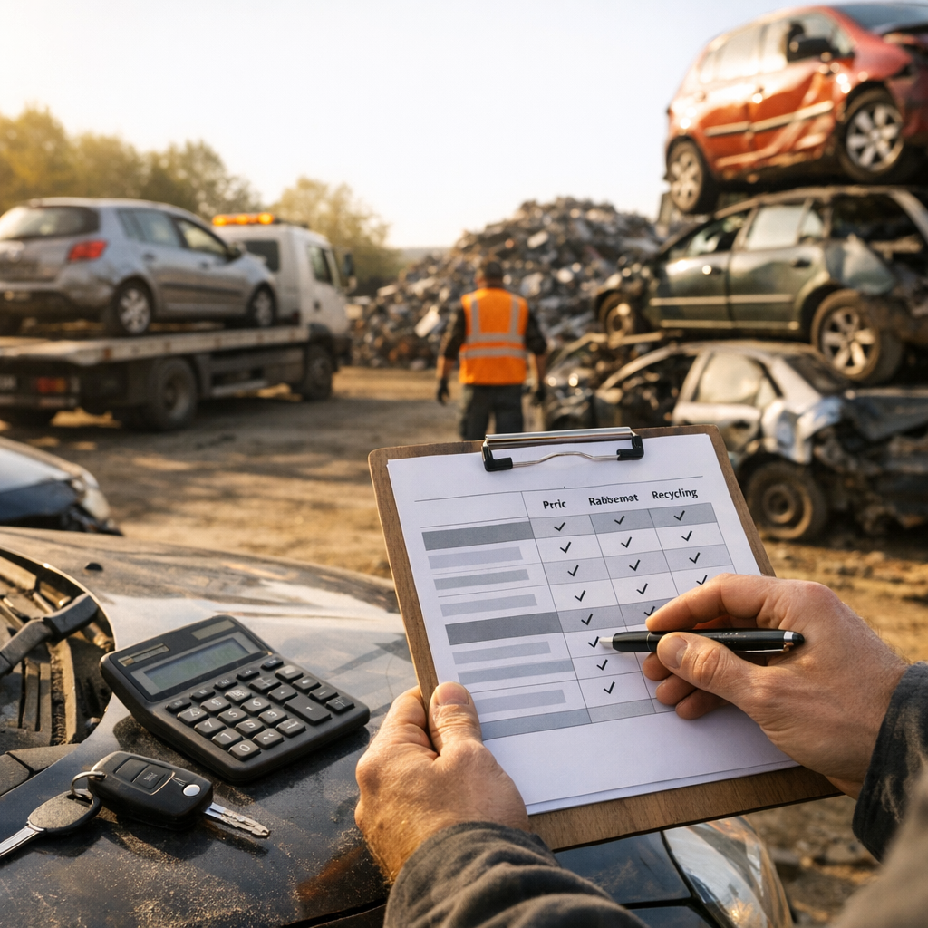 Prix, enlèvement et recyclage auto&nbsp;: le tableau à vérifier avant de choisir