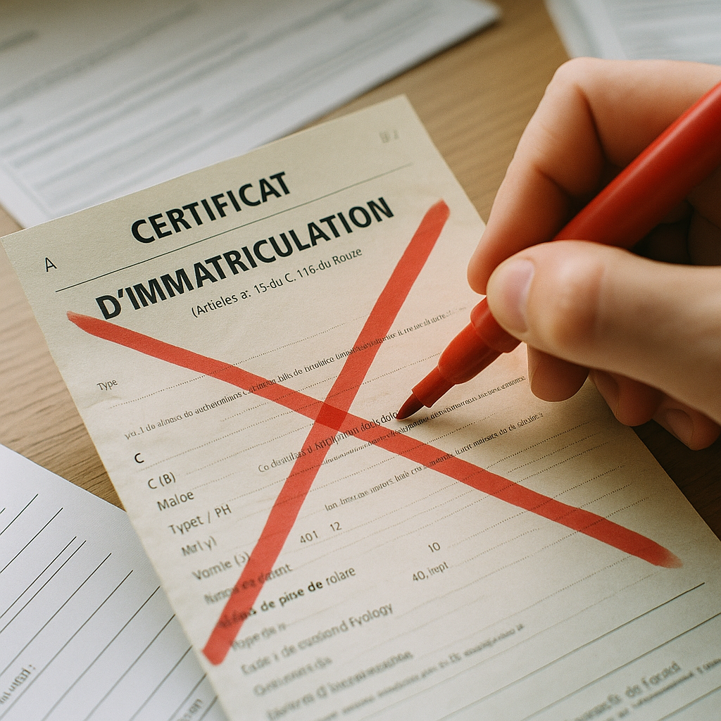 Cession pour destruction : barrer la carte grise correctement