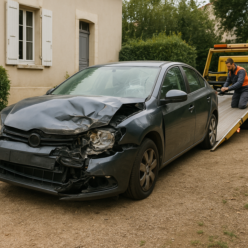 Comment enlever une voiture accidentée immobilisée chez soi