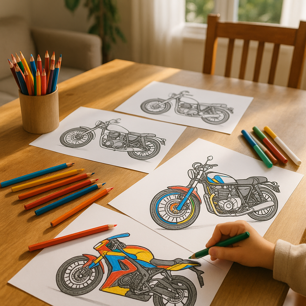 Dessin moto imprimer : modèles gratuits à choisir facilement