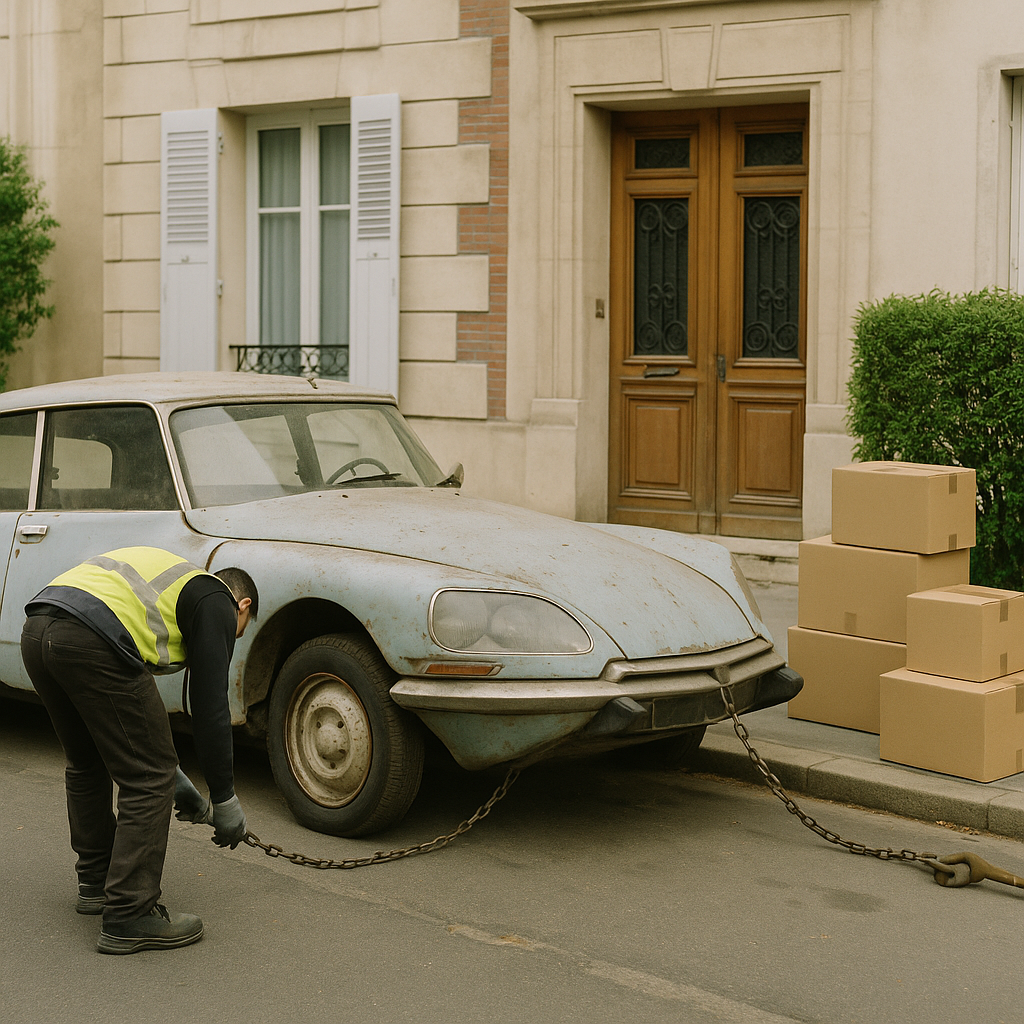 Enlèvement d'épave gratuit en cas de départ à l'étranger