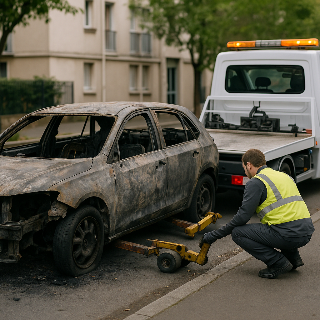 Épaviste agréé pour véhicule brûlé : intervention et formalités