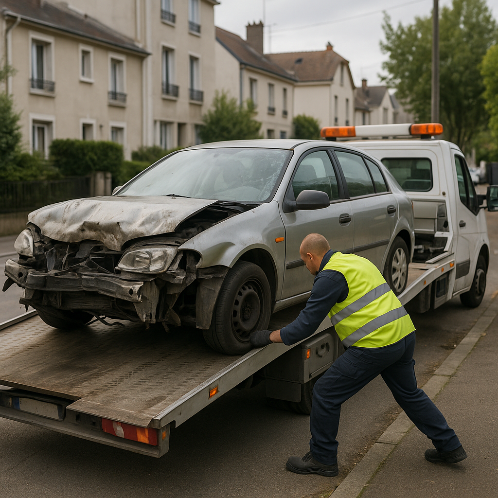 Épaviste pour voiture accidentée non roulante : intervention rapide