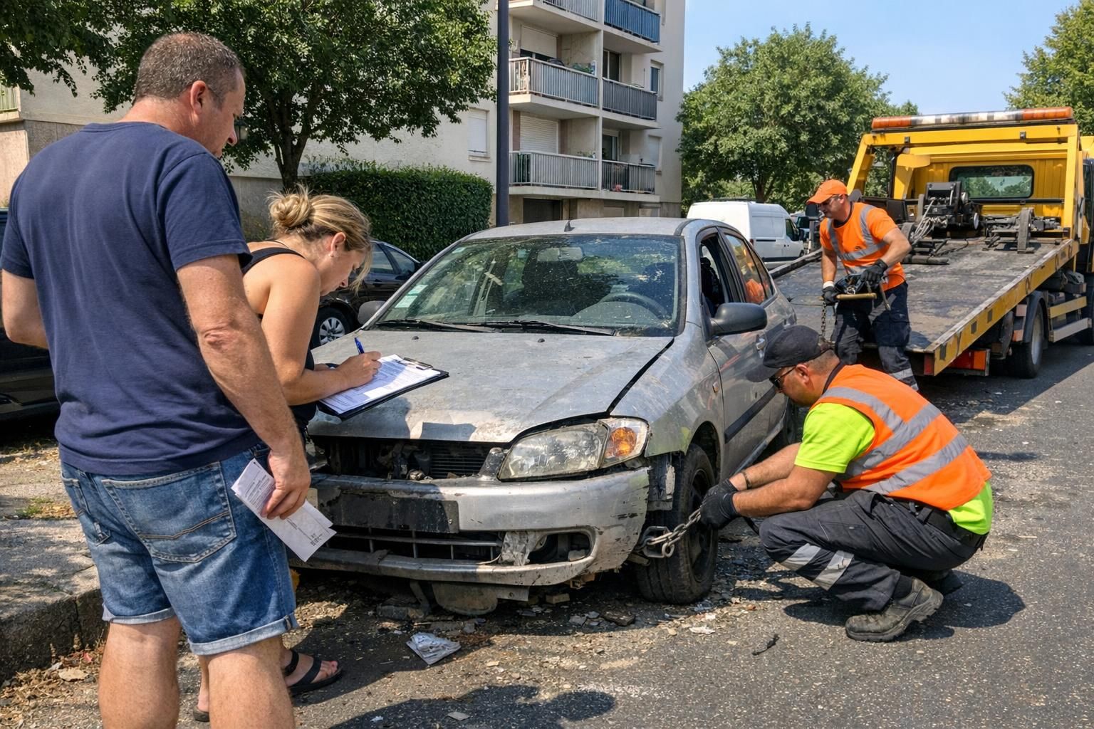 Épave sans plaque ni papiers que faire sans bloquer l'enlèvement