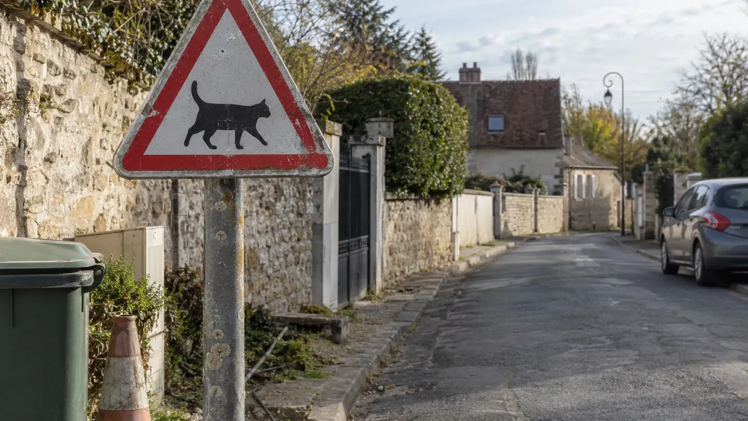 Le panneau « Chat en balade, ralentir » arrive sur les routes : ce que les automobilistes doivent faire en le croisant