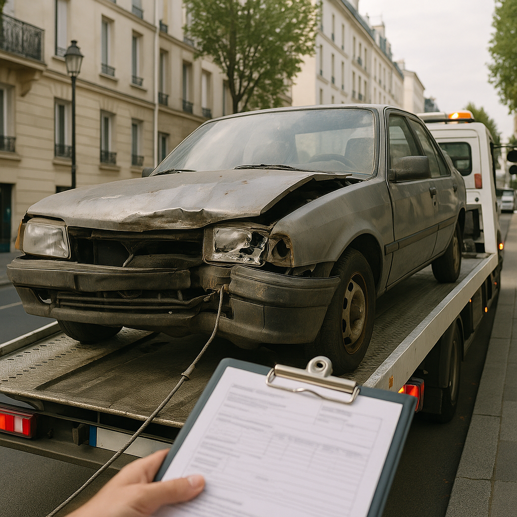 Quelle date mettre sur les documents lors d'un enlèvement d'épave ?
