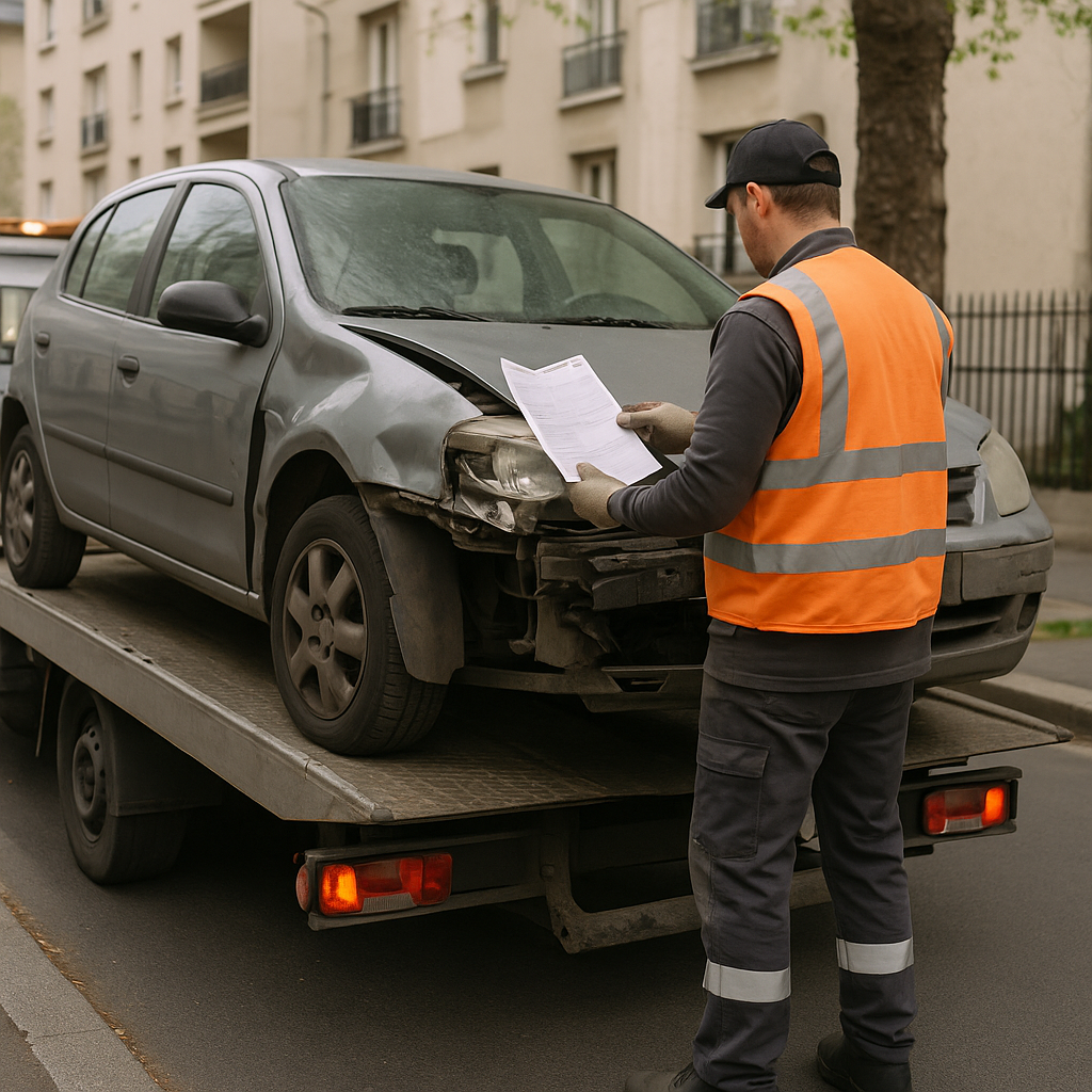 Récupération d'épave gratuite avec certificat immédiat