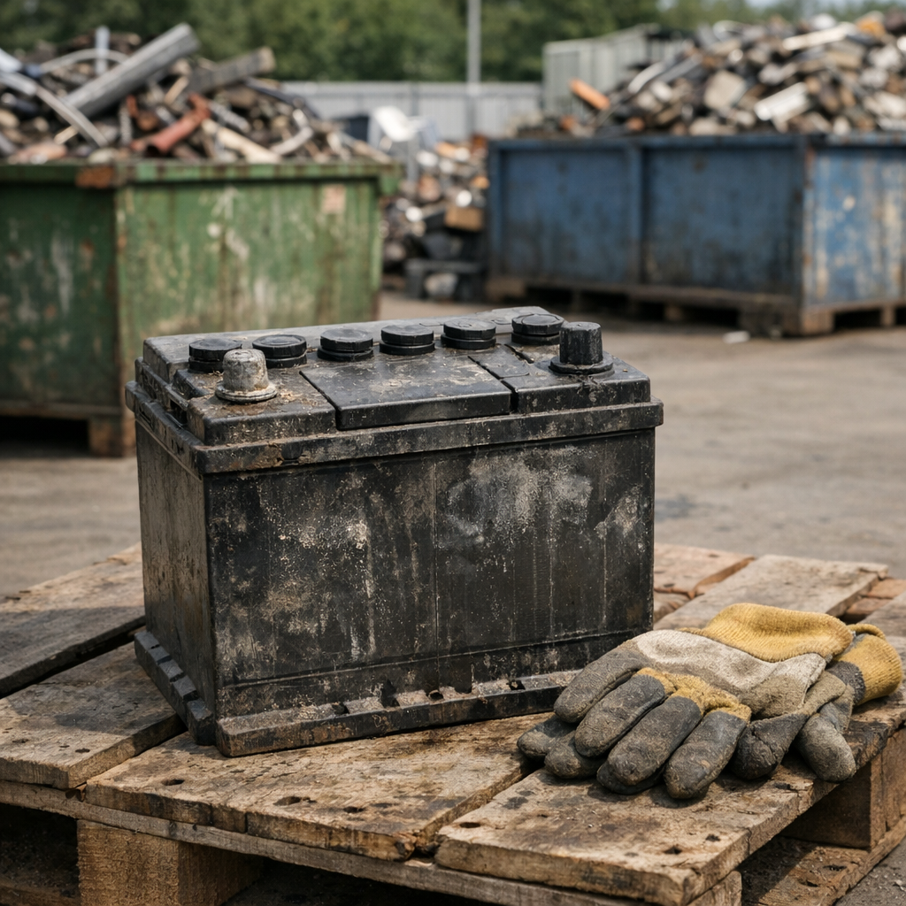 La reprise d’une batterie de voiture chez un ferrailleur rapporte peu