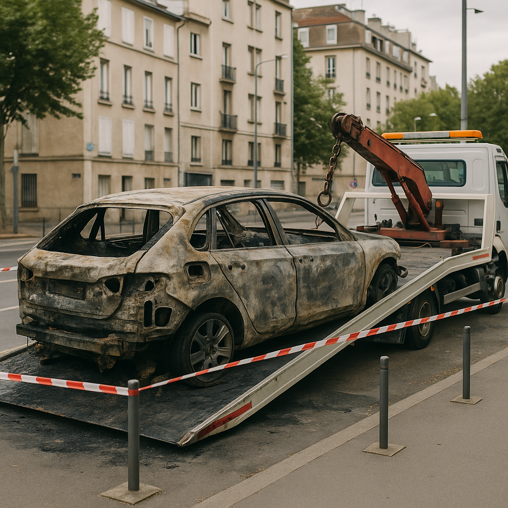 Voiture incendiée : que faire pour l’enlèvement et la destruction